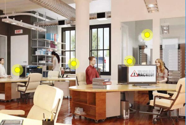 Clickable Coverage® - Technology Firm Scene of a Tech Team Working in an Office with Computers
