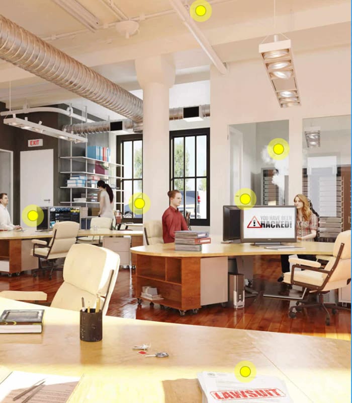 Clickable Coverage - Technology Firm Scene of a Tech Team Working in an Office with Computers